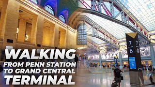 Walking NYC  Penn Station to Times Square amp Grand Central Terminal July 2021 [upl. by Reiche]