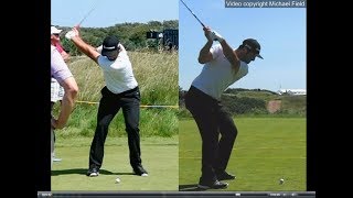 Jon Rahm golf swing  Long Iron faceon amp downtheline July 2017 [upl. by Verda]