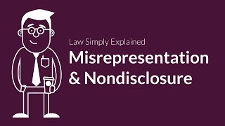 Misrepresentation and Nondisclosure  Contracts  Defenses amp Excuses [upl. by Lezlie]