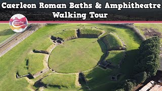 CAERLEON ROMAN BATHS amp AMPHITHEATRE WALES  Walking Tour  Pinned on Places [upl. by Latea]