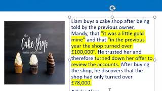 How to apply misrepresentation Liam cupcake scenario [upl. by Lyns]