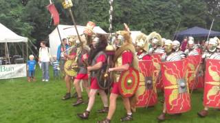 Roman Reenactment at the Amphitheatre in Caerleon Marching In [upl. by Sidon]